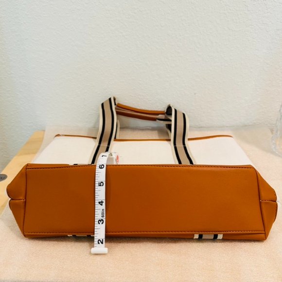 🍓New🍓 Spacious, Lightweight Neiman Marcus Canvas Tote - Brown Stripe - Picture 10 of 10